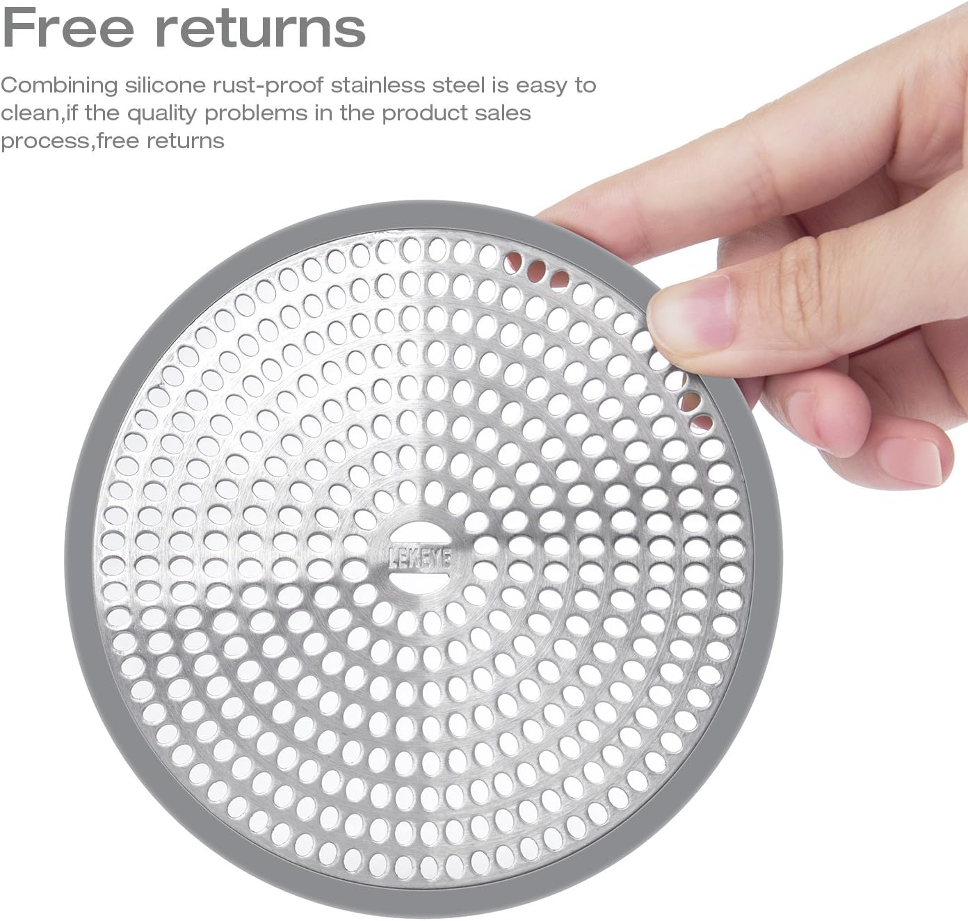 LEKEYE Shower Drain Hair Catcher/Strainer/Stainless Steel and Silicone: Home & Kitchen