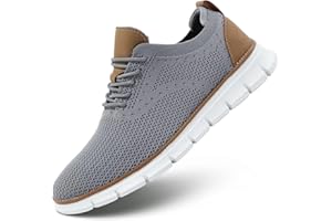 LUOGOKS Men's Mesh Sneakers Oxfords Lace-Up Lightweight Casual Walking Shoes Dress Shoes Fashion Sneakers Walking Shoes