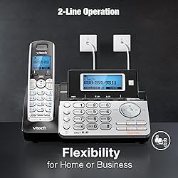 VTech 2-Line Cordless Phone for Small Business or
