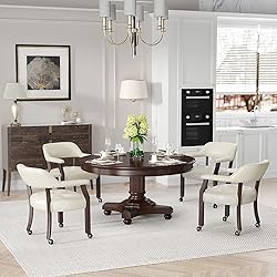 JESONVID Dining Chair with Casters Set of 4, Accent