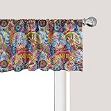 Ambesonne Floral Window Valance, Hippie Style