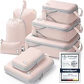 Compression Packing Cubes for Suitcases, Ultralight Packing Cubes for Backpack Waterproof Luggage Packing Organizers Expandab