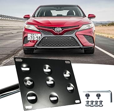 Amazon Com Xotic Tech Tow License Plate Bumper Mount Bracket Fit Toyota Camry Se Xse 2018 Up Black Automotive