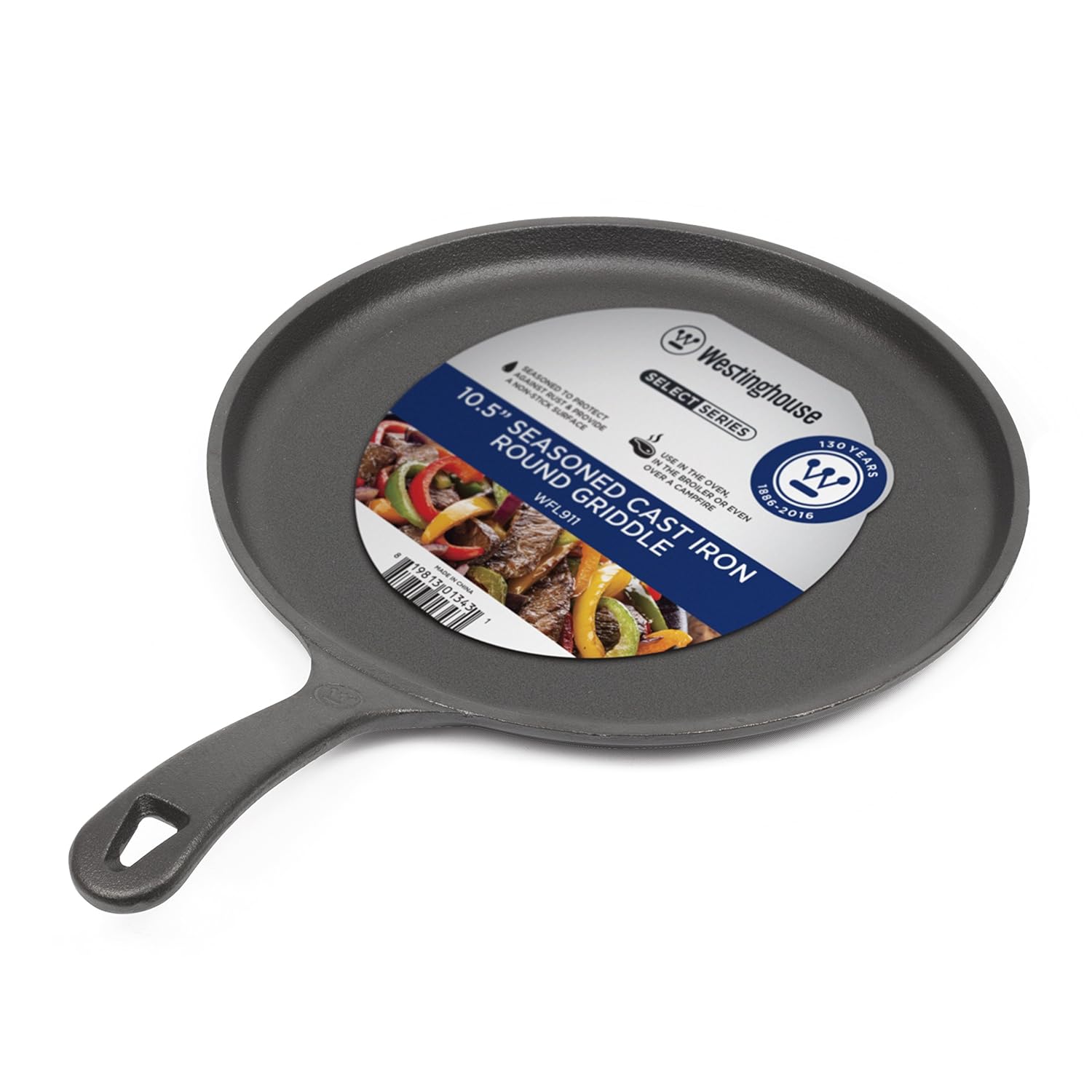 Westinghouse WFL911 Select Series Seasoned Cast Iron 10 1/2 Inch Round Griddle