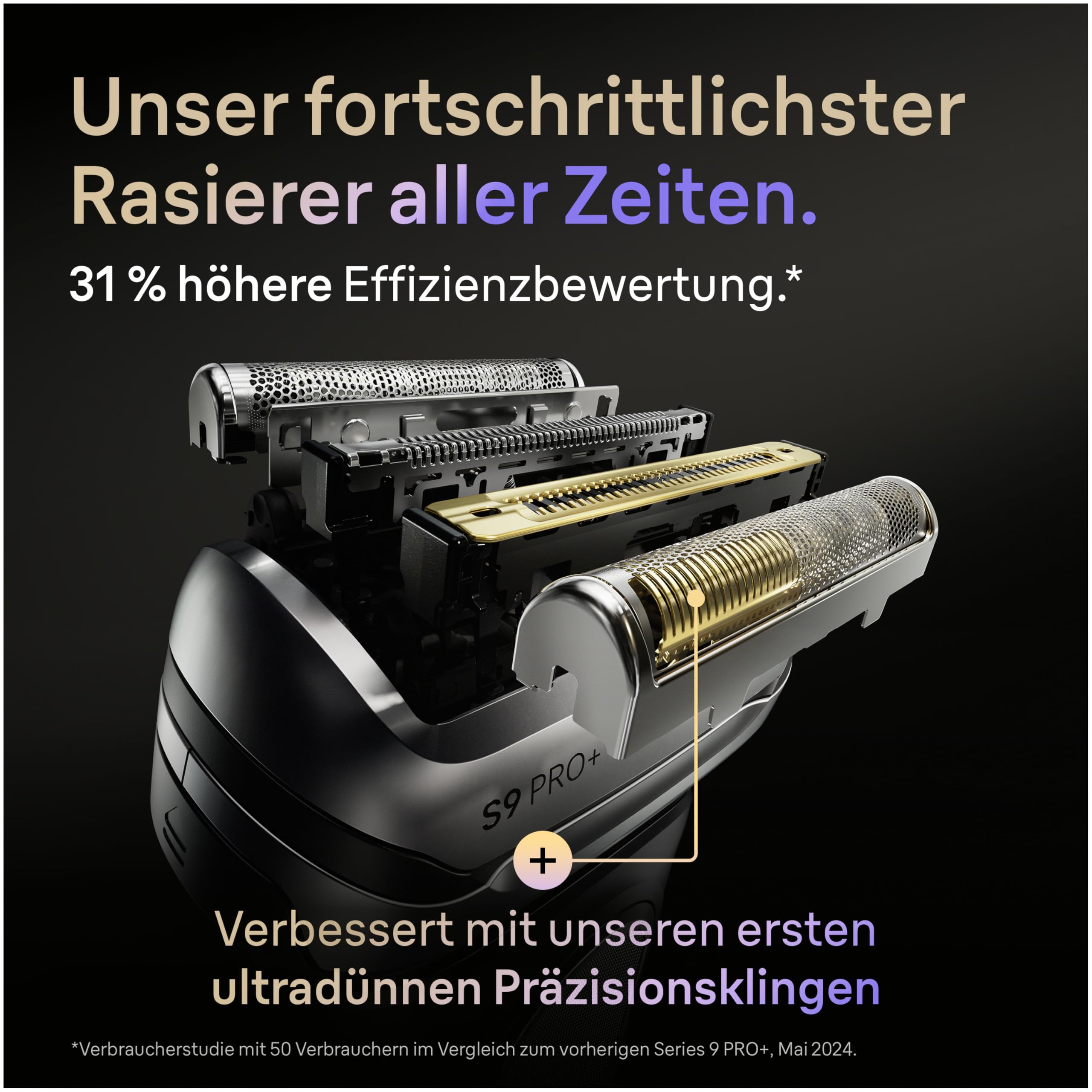 Braun Rasierer Herren Elektrisch Series 9 PRO+, 9677cce, Silber - Elektrorasierer, 5+1 Ultradünne Klingen, Barttrimmer 60 Min. Akku, Wasserdicht, Made in Germany, Inkl. Ladeetui, 6in1 SmartCare Center 6
