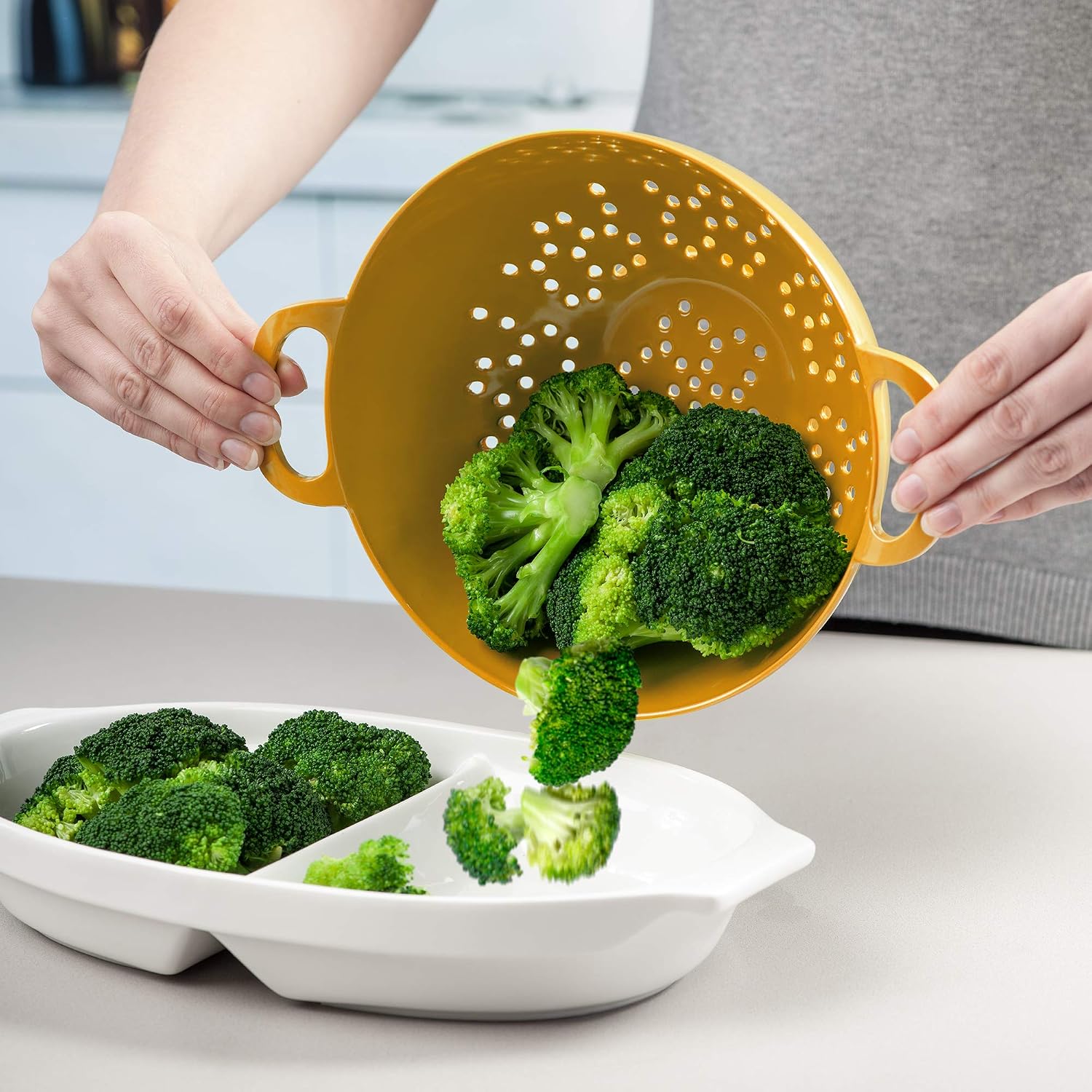 Zeal G210M Melamine Colander/Strainer (20cm) -Mustard - Image 4