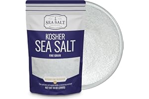 SEA SALT SUPERSTORE Fine Grain Kosher Salt, Non-Iodized & Natural Fine Replacement for Table Salt for Table Shakers, 14 oz Bag