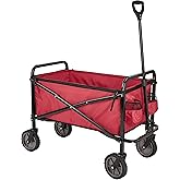 �鶹�� Basics Collapsible Folding Heavy Duty Utility Wagon for Outdoor Sports, 265 pounds Weight Capacity, Camping, Garden, a