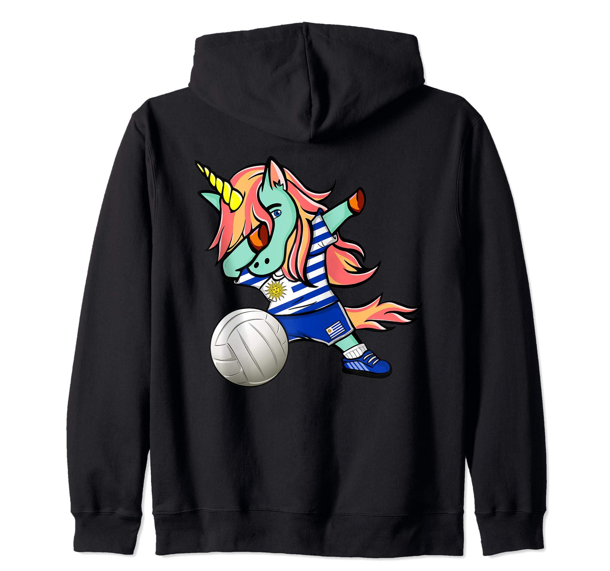 Dab Unicorn Uruguay Volleyball Lovers Jersey Uruguayan Flag Zip Hoodie