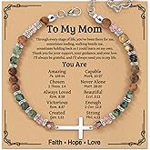 ZOKCC Cross Beaded Bracelet Gifts for Women: Christian Gifts for Women - Birthday Christmas Bracelet Gift for Friends Daughter Mom Sister in Christ Niece - Confirmation Baptism Easter Gift