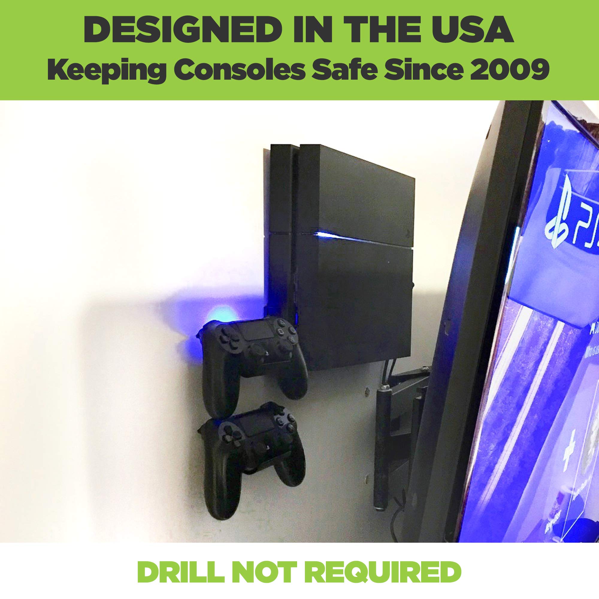 HIDEit 4 Original PS4 Wall Mount and (2) Controller Wall Mounts