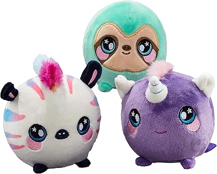 Amazon.com: SQUEEZAMALS, paquete de 3 unidades (unicornio de kate, flor de Samantha, zachry Zebra) – 1.4 in super esponjoso espuma de peluche animal. ¡Squisito, apretable, bonito, suave, adorable!: Toys \u0026 Games