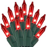 Watereem Red Christmas String Lights, 100 Count Incandescent Mini Lights | Connectable Xmas Tree Light for Indoor Outdoor Garland Birthday Valentines Holiday Wedding Festival Party