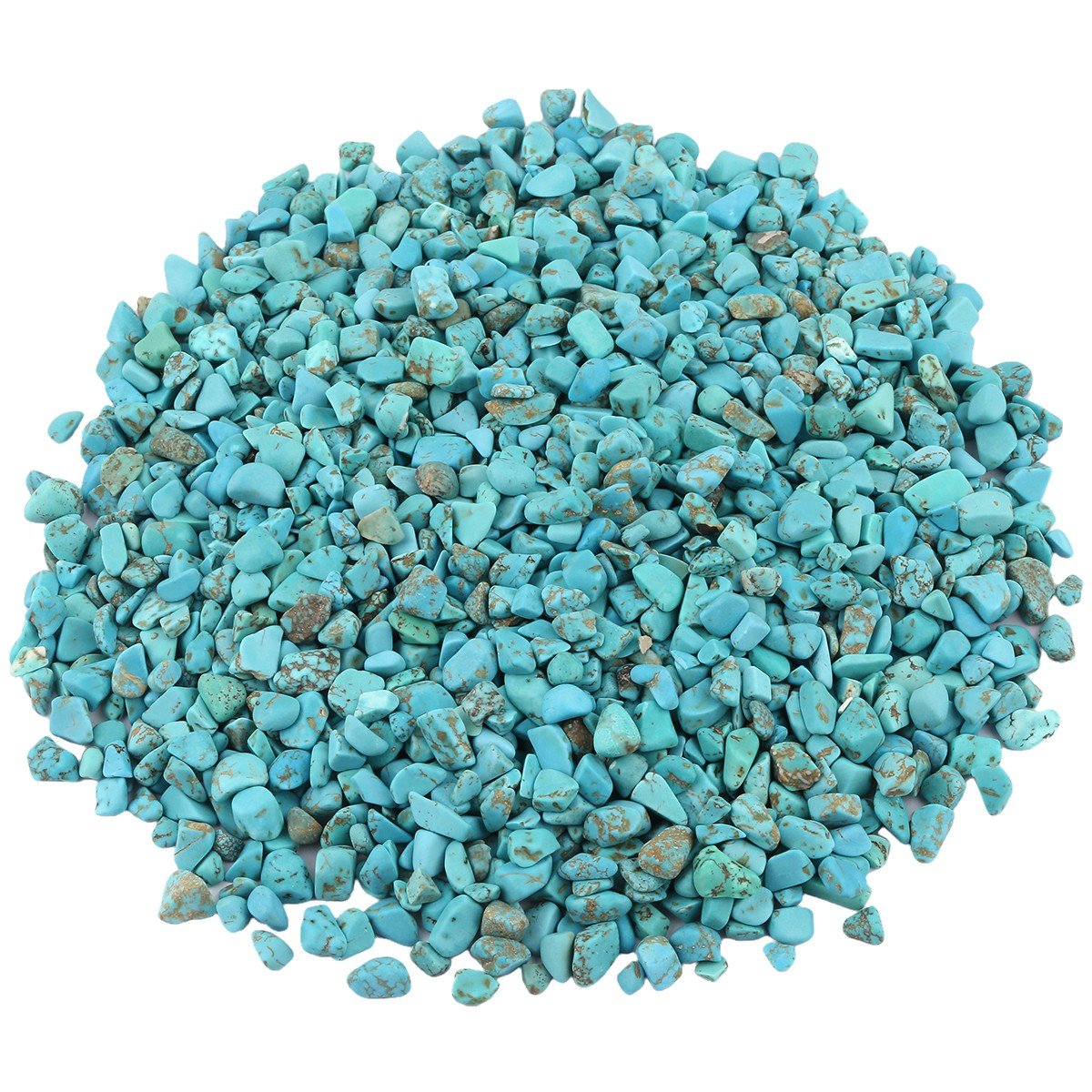 Shanxing 1lb/460g Blue Howlite Turquoise Crystal Tumbled Chips Stones, Crushed Stone Pieces Bulk Tumblestone Small Reiki Healing Blue Crystals Home Decoration, Undrilled