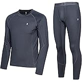 Little Donkey Andy Men's Thermal Underwear Set Performance Base Layer Wicking Active Long Johns Top & Bottom with Fly