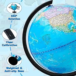 GOCHANGE 8" World Globe with Thickened Base - More