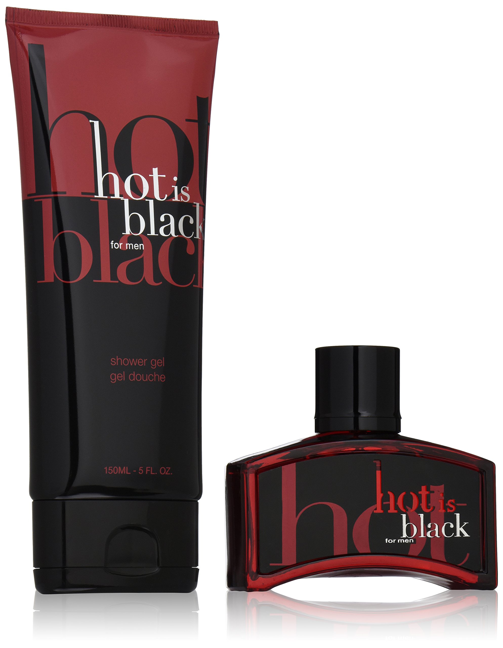 Hot is Black Eau de Toilette Spray Gift Set with Shower Gel, 3.3 Ounce