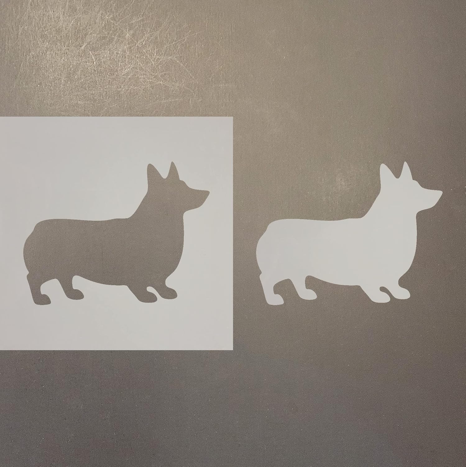 Mixed Media - Corgi Reusable Mylar Stencil - Art Craft Supplies 4 Inch