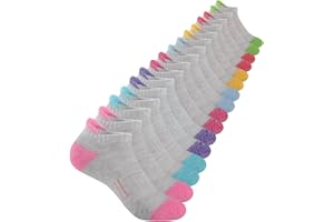 Comfoex Girls Socks Ankle Running Socks For Kids 4-6 6-8 8-10 Years Old Short Socks With Cushioned Sole 8 Pairs
