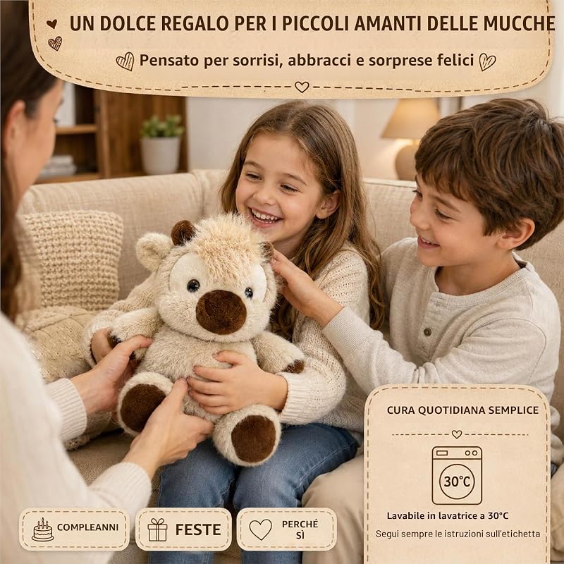 Pupazzo Mucca Highland 45 cm – Peluche Morbida da Coccolare — foto 6 di 8