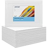 FIXSMITH Painting Canvas Panel Boards - 5x7 Inch Art Canvas,24 Pack Mini Canvases,Primed Canvas Panels,100% Cotton,Acid Free,