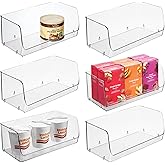 iDesign Stackable Open-Front Storage Bins for Kitchen and Pantry Organization - Set of 6 - Clear