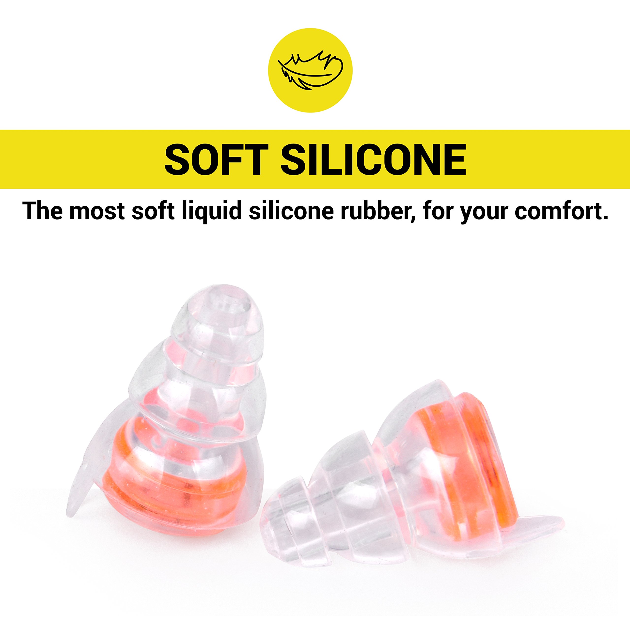 High Fidelity Reusable Earplugs By HearWard Noise Reduction Ear Plugs