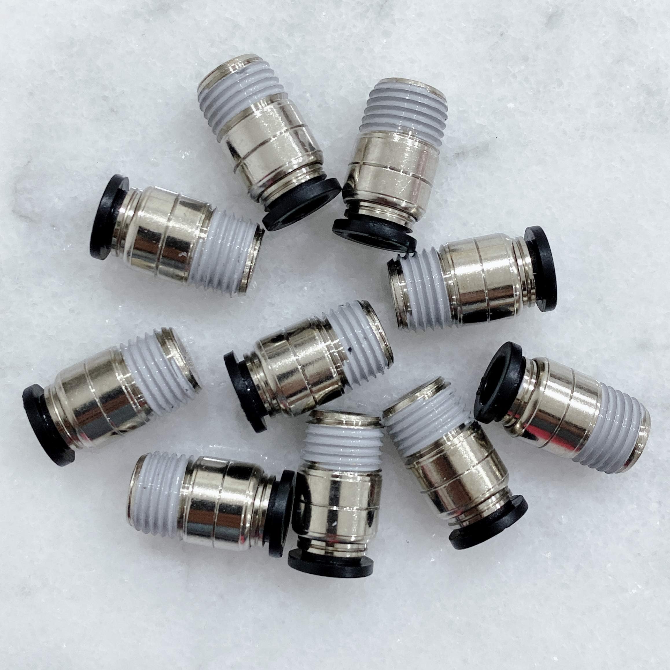 MacCan Pneumatic POC5/16-N2 Round Male Straight 5/16" Tube OD x 1/4" NPT Thread Air Push to Connect Fittings (Pack of 10)
