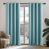 Deconovo Eyelet Curtains Thermal Insulated 140x260 Sky Blue 1 Pair