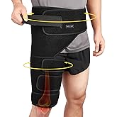 beister Hip & Thigh Brace Support with 5 Elastic Strips, Hamstring Compression Sleeve for Men & Women, Adjustable Groin Compression Wrap for Sciatica Pain Relief, SI Joint, Quad Muscle Strains