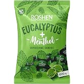Roshen Eucalyptus-Menthol Hard Candy &ndash; Refreshing Mint &amp; Eucalyptus Flavor, Individually Wrapped, Bulk 2.2 lbs (1 kg) Kosher, Halal, Soothing, Cooling Candy