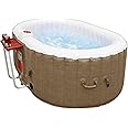 ALEKO Inflatable Hot Tub Spa | Personal High Powered Jetted Bubble | 145 Gallon | Brown and White | HTIO2BRWH