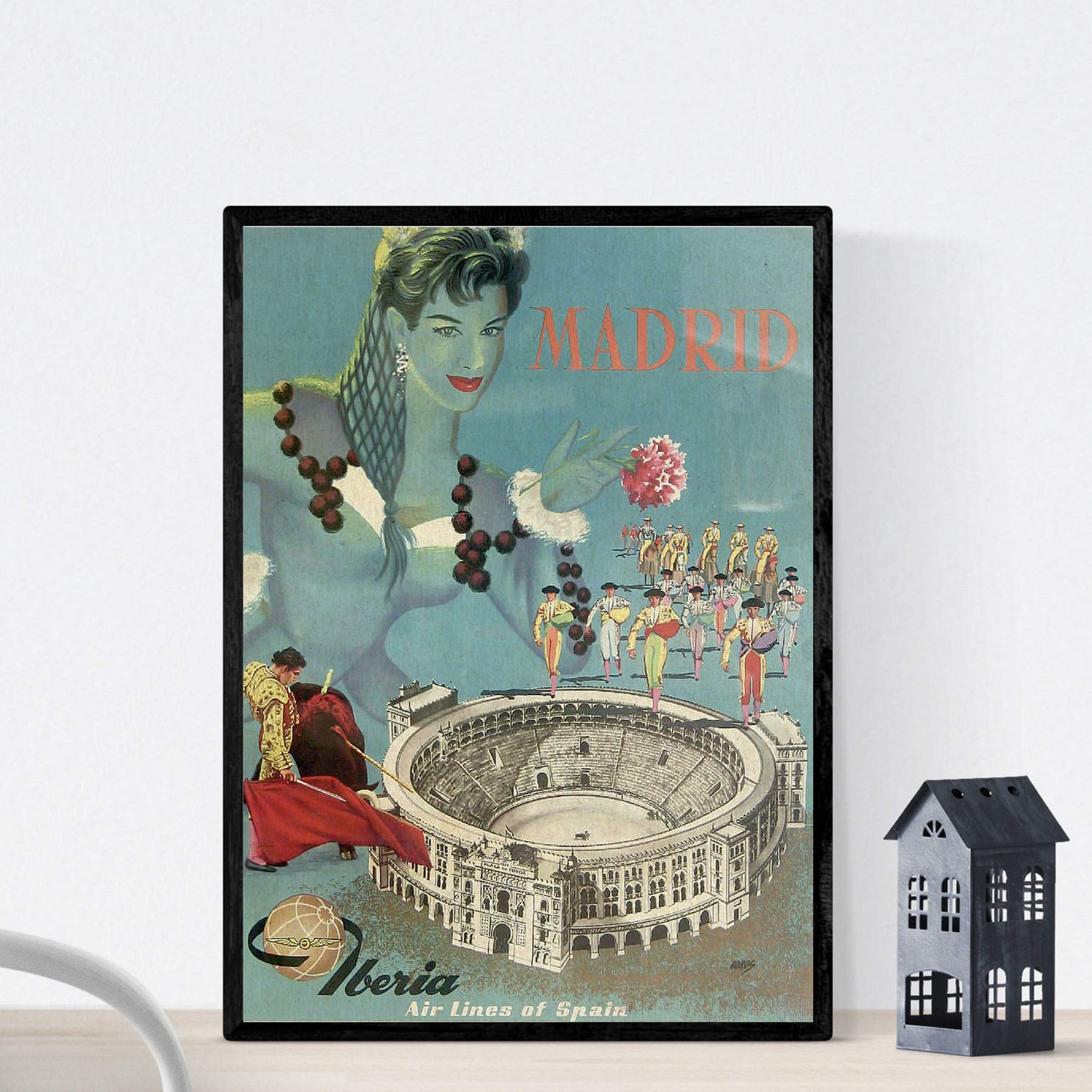 Nacnic Vintage Poster Vintage Poster Europe. Travels to Madrid. A4 size