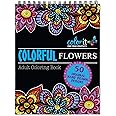 ColorIt Colorful Flowers Adult Coloring Book - Features 50 Original Hand Drawn Flower Designs Printed on Artist Quality Paper