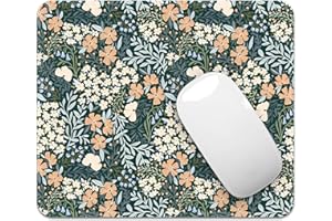 FROGIGO Square Mouse Pad with Stitched Edge, Premium Mousepad Washable Cloth. Computer Mouse Pad with Non-Slip Rubber Base, Mouse Pads for Computers Laptop Mouse 9.25x7.75x0.12 inch-Flower I