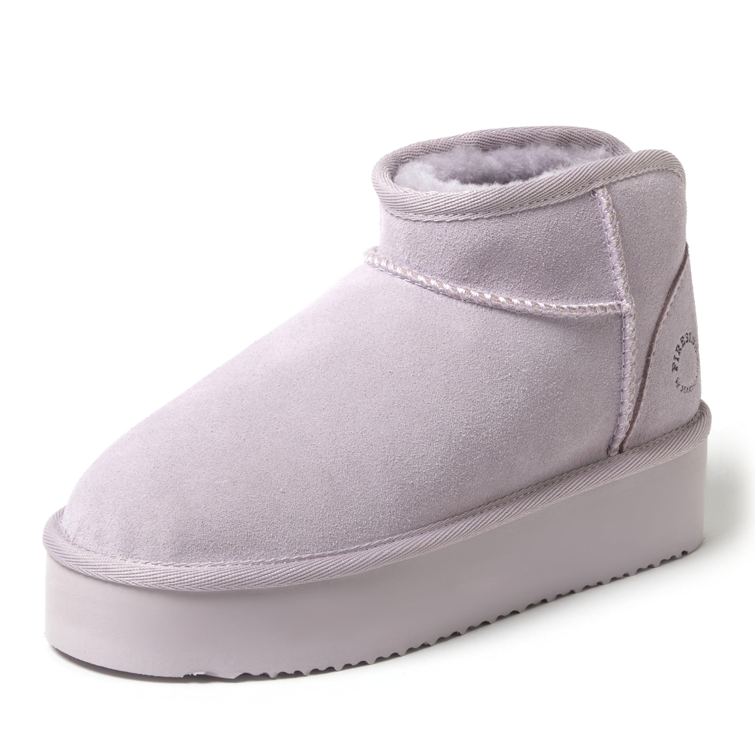 Dearfoams, Womens, Kingston Platform Micro Boot, Lilac, 8