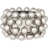 Bloomingville Stoneware Planter with Balls, Chrome Finish