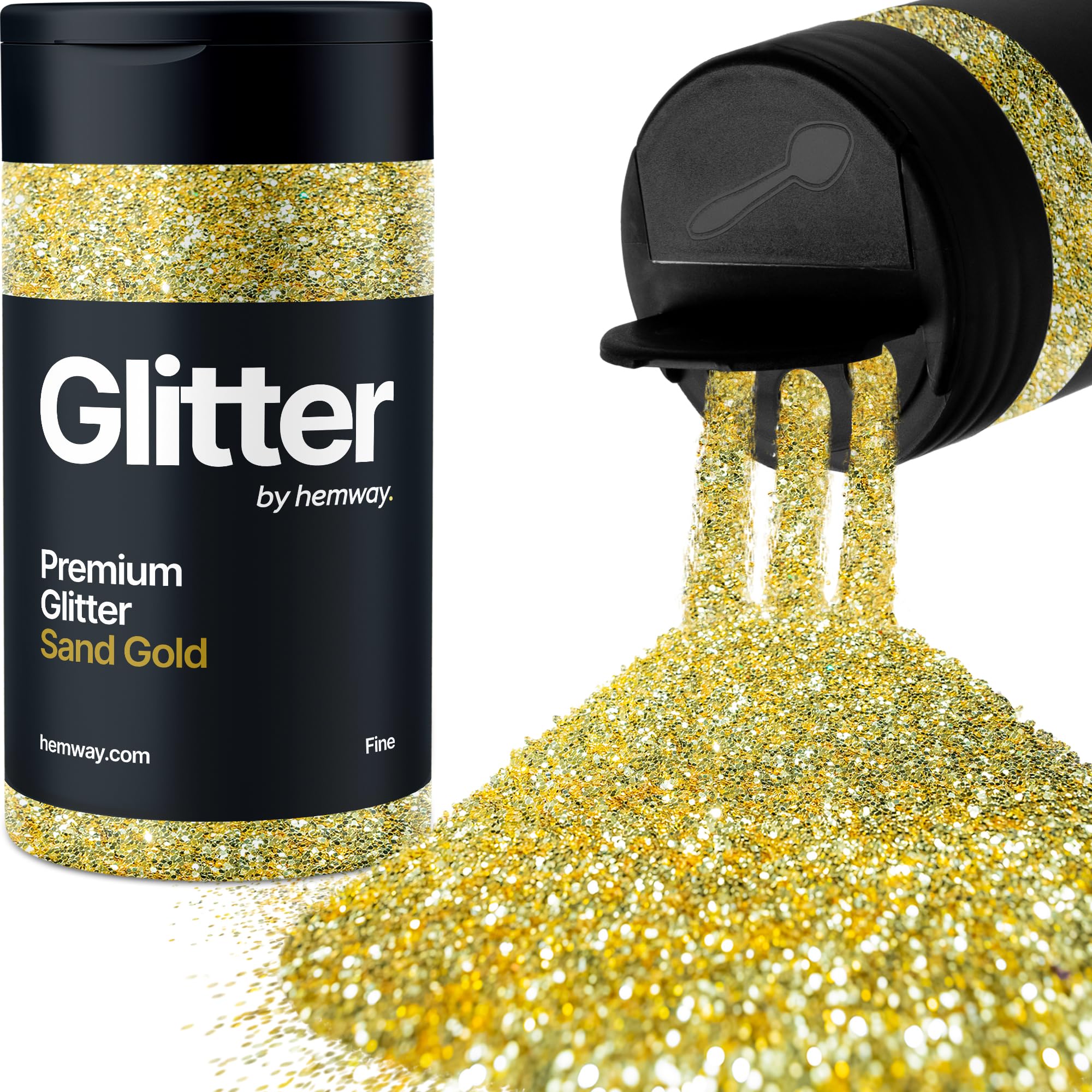 Sand Gold Glitter Shaker, 130g Fine Glitter, Crafts 1/64" Metallic Flake Sand Gold Sequins, Resin & Epoxy Crafts, Decorating, Halloween, Christmas Nail, Face, Hemway
