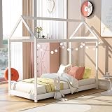 Sweedi Natural Poplar Twin House Bed 