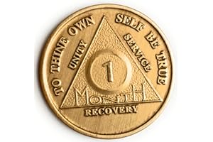 RECOVERYCHIP 1 Month AA Medallion Traditional Style Raised Center 30 Day Sobriety Chip
