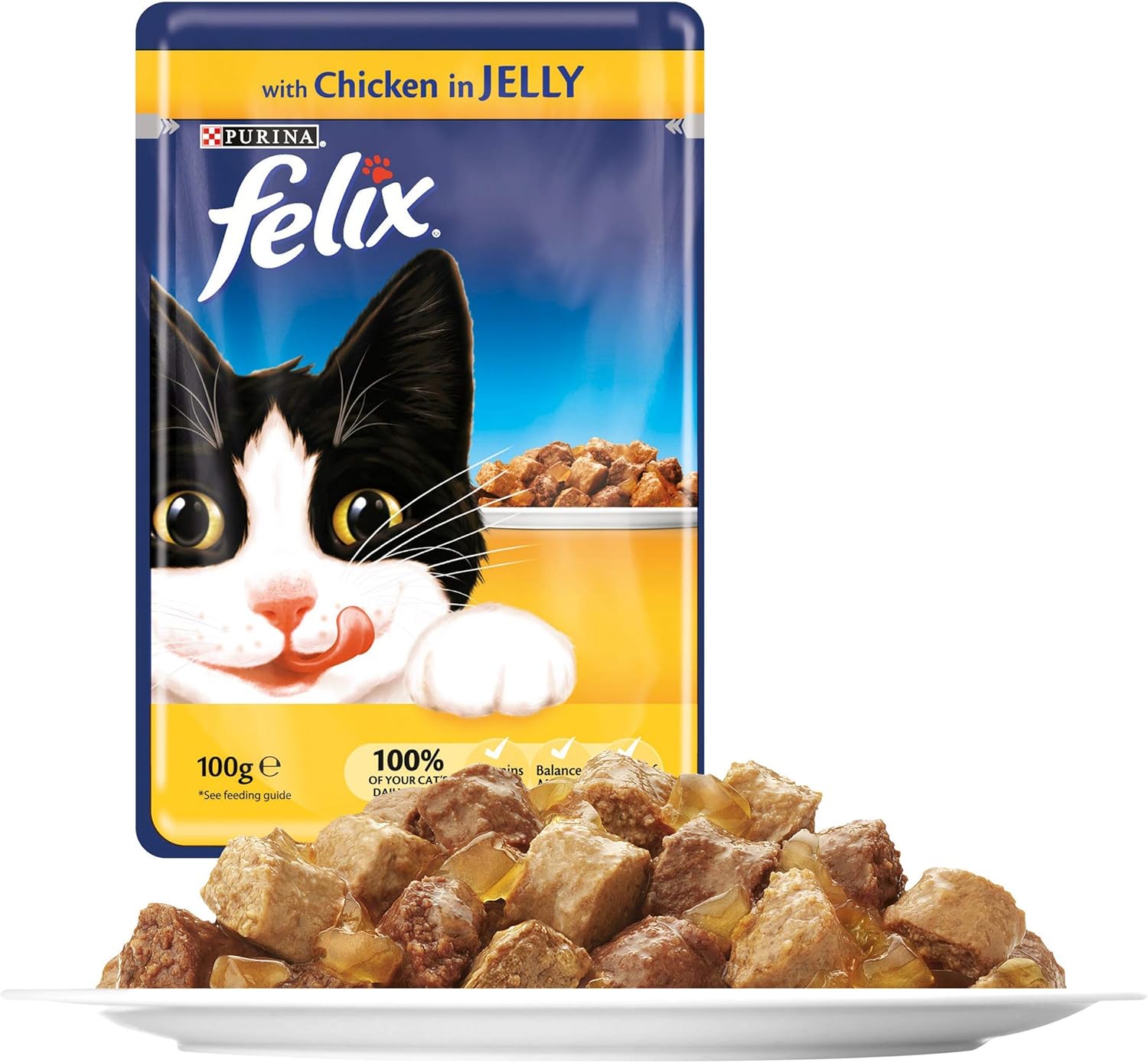 Felix Cat Pouches Chicken In Jelly 100g (20 Pouches), 100 g (Pack of 20) - Image 5