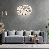 Giggi Modern Chrome Light Shade with Clear Acrylic Crystals 29cm Pendant view 6
