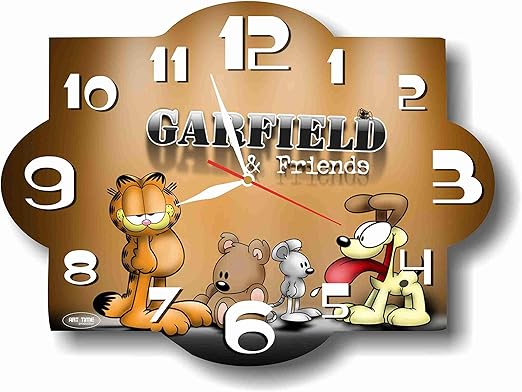 Amazon Com Reloj De Pared Hecho A Mano Garfield De 16 9 X 11 0 In