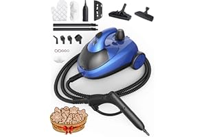 HAWKAM Steam Cleaner with 21 Accessories, 5 Minutes Fast Heating, Multipurpose Portable Canister Steamer for Floors, Carpet, Cars, Tiles, Grout Cleaning, Chemical-free, 1.5L Capacity