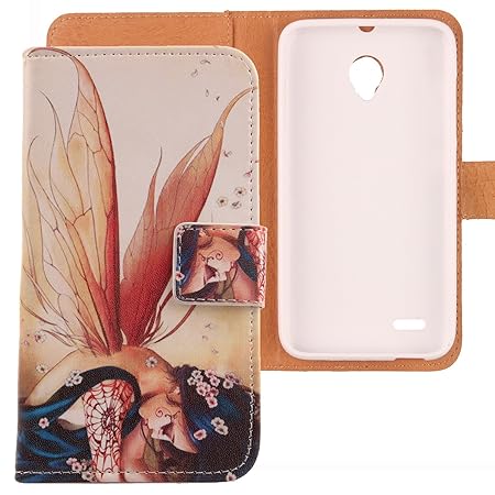 Lankashi PU Flip Leder Tasche Hülle Case Cover Schutz Handy Etui Skin Für Vodafone Smart Prime 6 Wing Girl Design