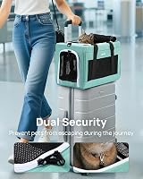 pecute Cat Carrier Airline Approved, Extra Stable Handbag, Breathable Mesh view 4
