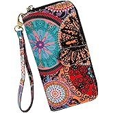 LOVESHE Women Wallet Card RFID For Womens Holder Blocking Credit Small Zipper Purse Pocket Bifold Slim Coin ID Ladies Wristlet Clutch Large Capacity Window Case Travel Zip Women's