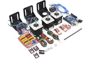 RATTMMOTOR 3D Printer CNC Controller Kit Compatible with Arduino IDE, Nema17 Stepper Motor+UNO R3 Improvement Borad+CNC GRBL 