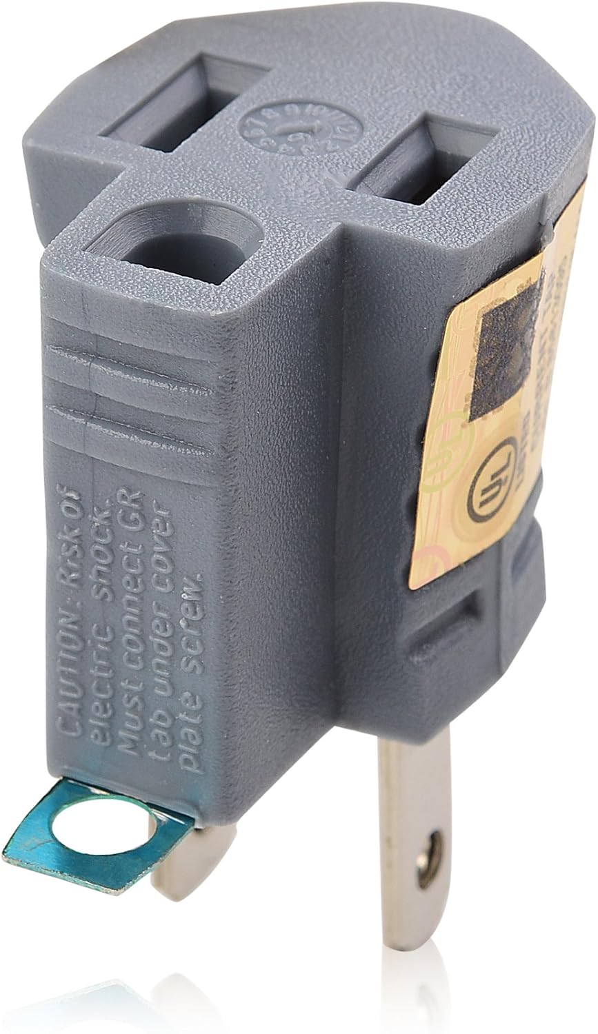 Cable Matters 3-Pack Polarized Grounding Adapter (3 Prong to 2 Prong Adapter) - Allows a 2 Prong Outlet to Accept 3 Prong Plugs: Home Audio & Theater
