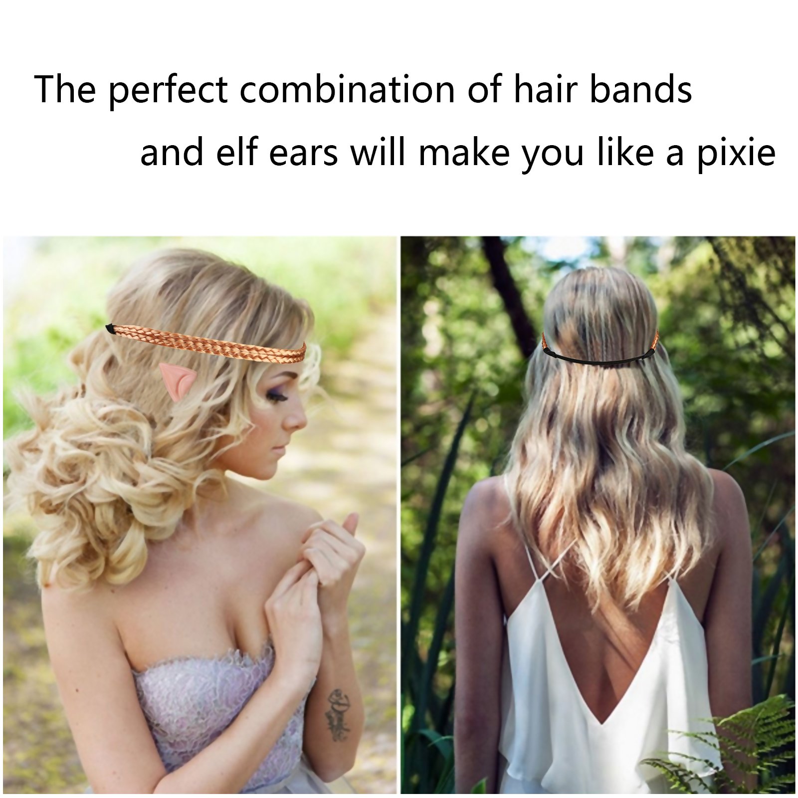 LANMOK 2pair Latex Elf Fairy Ears for Anime Hobbit Cosplay Halloween Party Decor